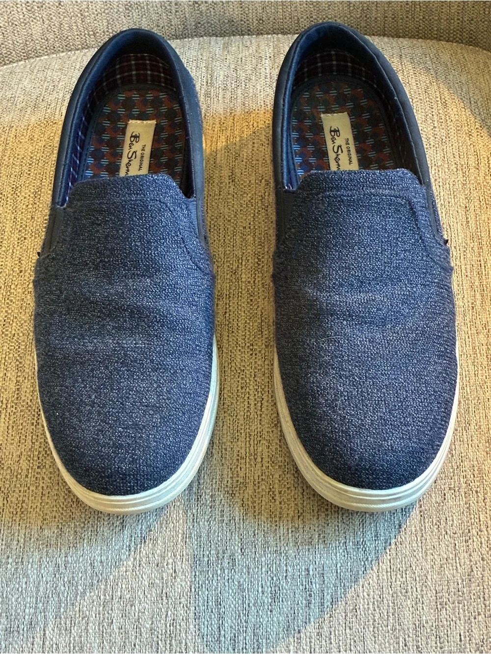 Ben Sherman Navy Blue Slip-On Canvas Loafers (Size US 11)